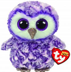 PELUCHE TY BEANIE BOOS - MOONLIGHT HIBOU MAUVE PETIT 6